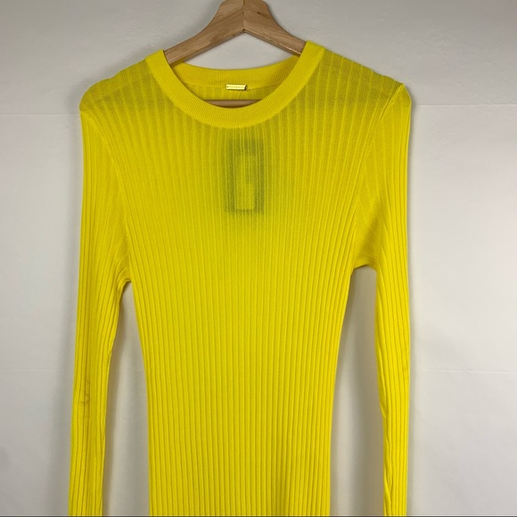 NWT Dodo Bar Or Sara Long Sleeve Open Back Knit Maxi Dress Yellow - Picture 3 of 12